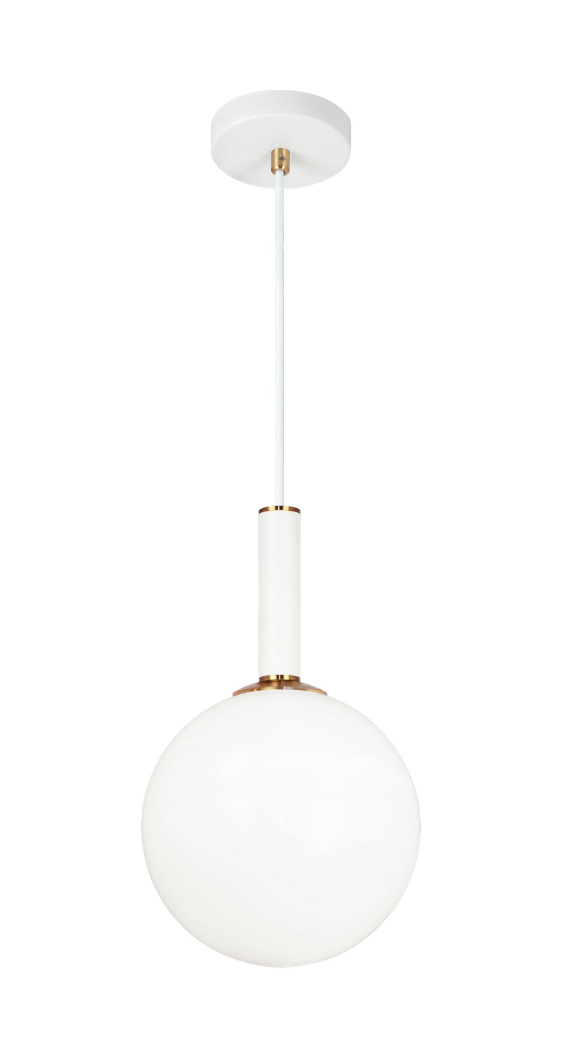Matteo Lighting C75311AGOP One Light Pendant, Aged Gold Brass
