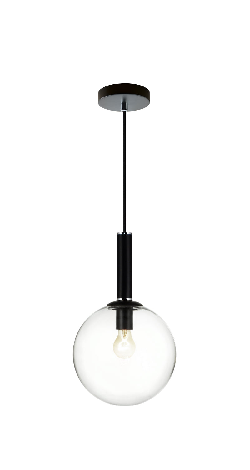 Matteo Lighting C75311BKCL One Light Pendant, Black