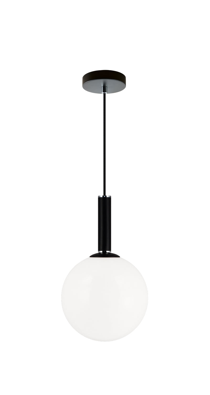 Matteo Lighting C75311BKOP One Light Pendant, Black