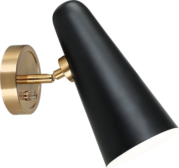 Matteo Lighting S05211BK One Light Wall Sconce, Black