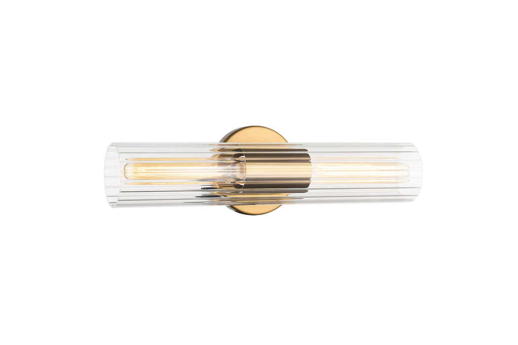 Matteo Lighting S05401AG Two Light Wall Sconce, Aged Gold Brass