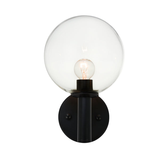 Matteo Lighting S06001BKCL One Light Wall Sconce, Black