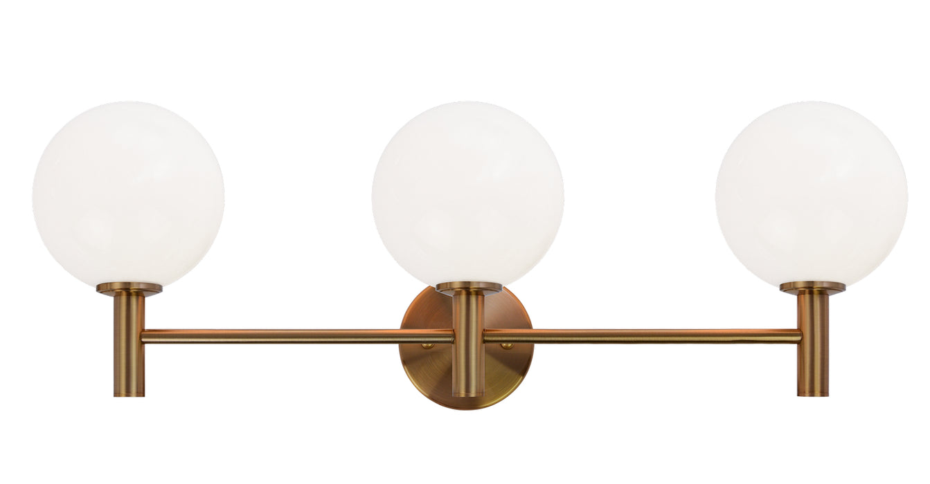 Matteo Lighting S06003AGOP Three Light Wall Sconce, Aged Gold Brass