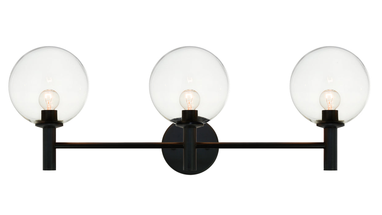 Matteo Lighting S06003BKCL Three Light Wall Sconce, Black