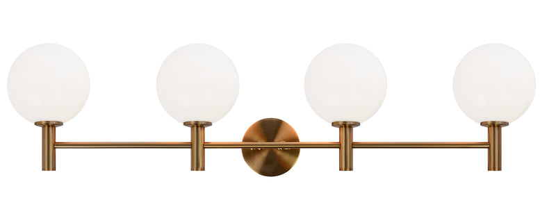 Matteo Lighting S06004AGOP One Light Wall Sconce, Aged Gold Brass