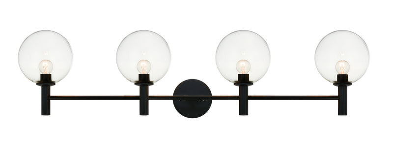 Matteo Lighting S06004BKCL Four Light Wall Sconce, Black