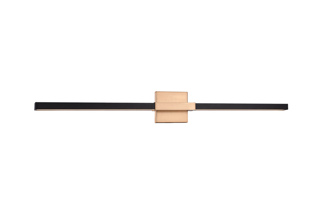 Matteo Lighting W64736MBAG LED Wall Sconce, Matte Black & Aged Gold Brass