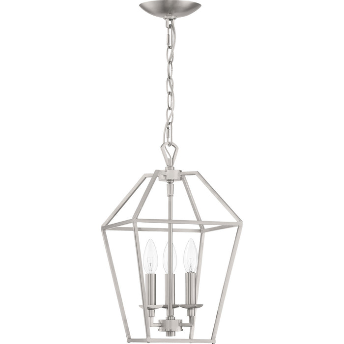 Quoizel AVY5203BN Three Light Foyer Pendant, Brushed Nickel