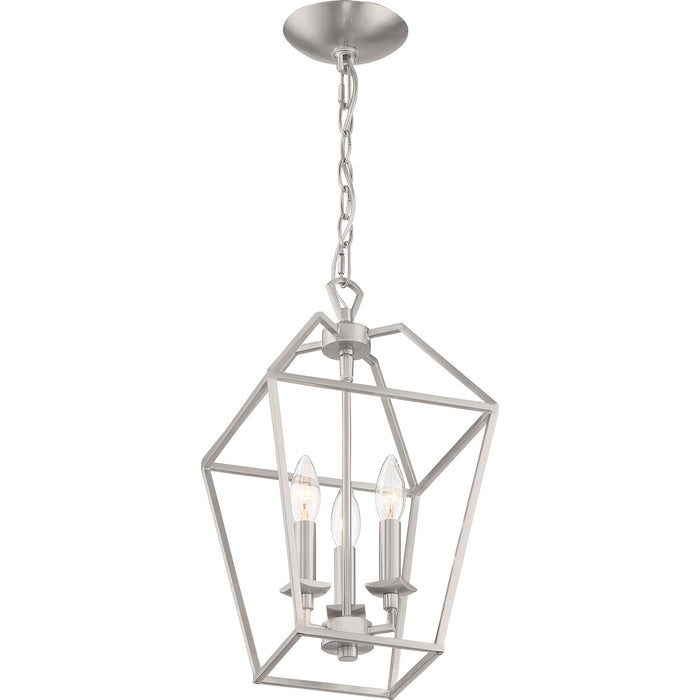 Quoizel AVY5203BN Three Light Foyer Pendant, Brushed Nickel