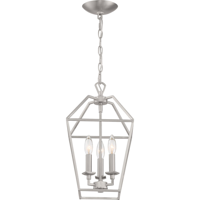 Quoizel AVY5203BN Three Light Foyer Pendant, Brushed Nickel