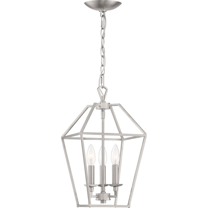 Quoizel AVY5203BN Three Light Foyer Pendant, Brushed Nickel