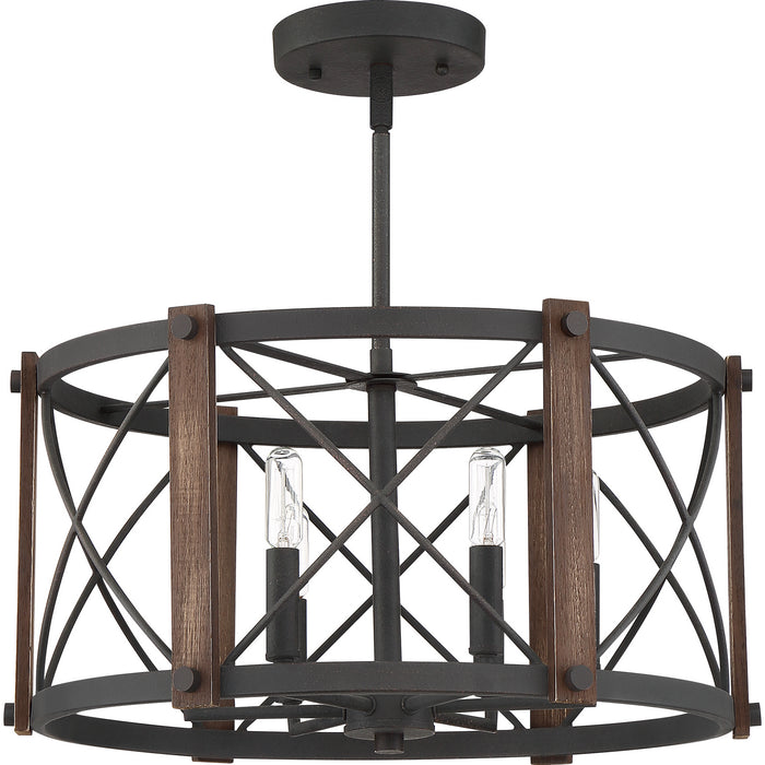 Quoizel BRO1720MK Six Light Semi-Flush Mount, Marcado Black