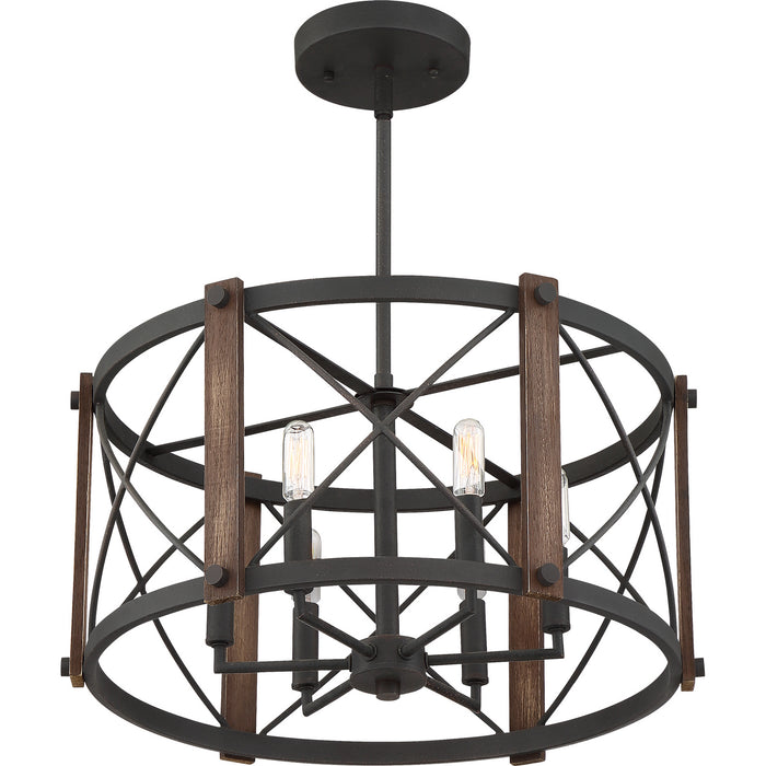 Quoizel BRO1720MK Six Light Semi-Flush Mount, Marcado Black
