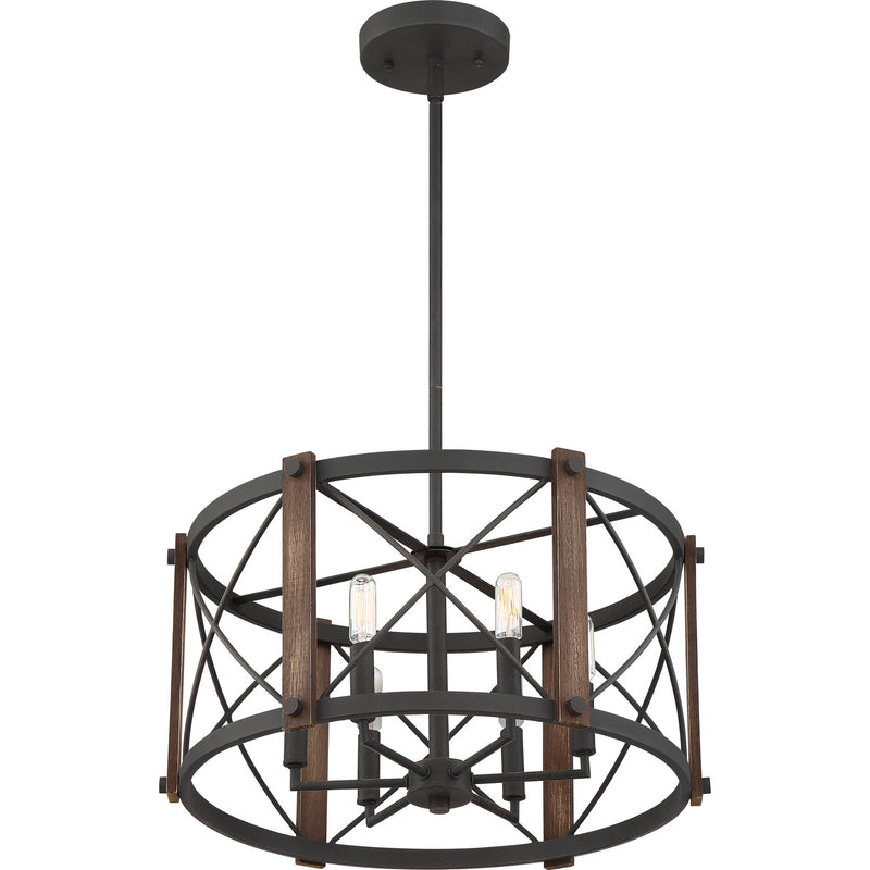 Quoizel BRO2820MK Six Light Pendant, Marcado Black