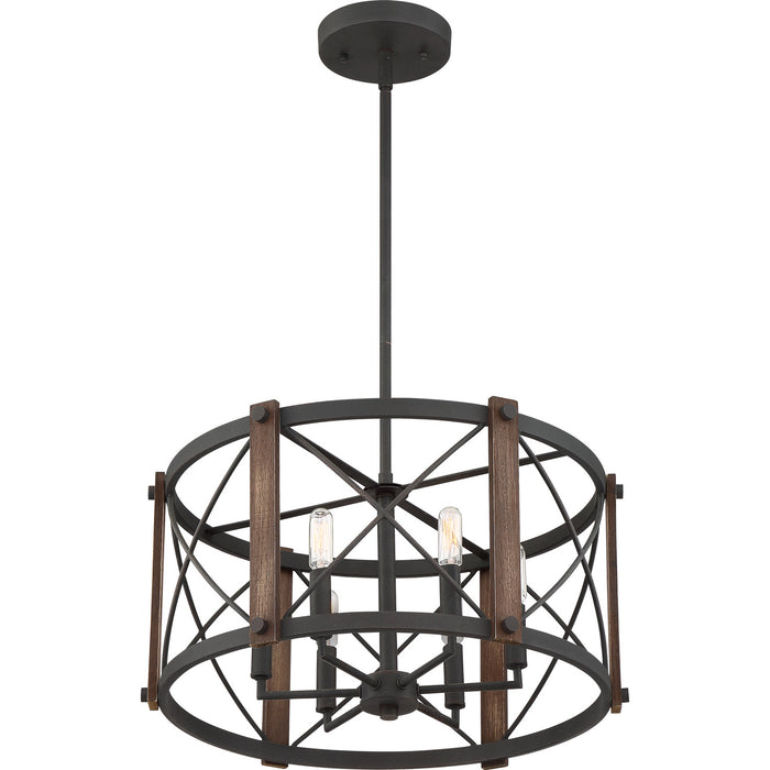 Quoizel BRO2820MK Six Light Pendant, Marcado Black