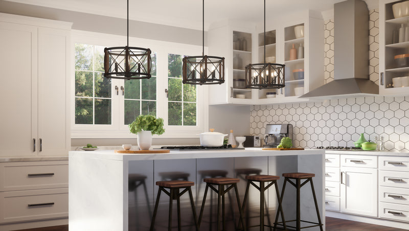 Quoizel BRO2820MK Six Light Pendant, Marcado Black