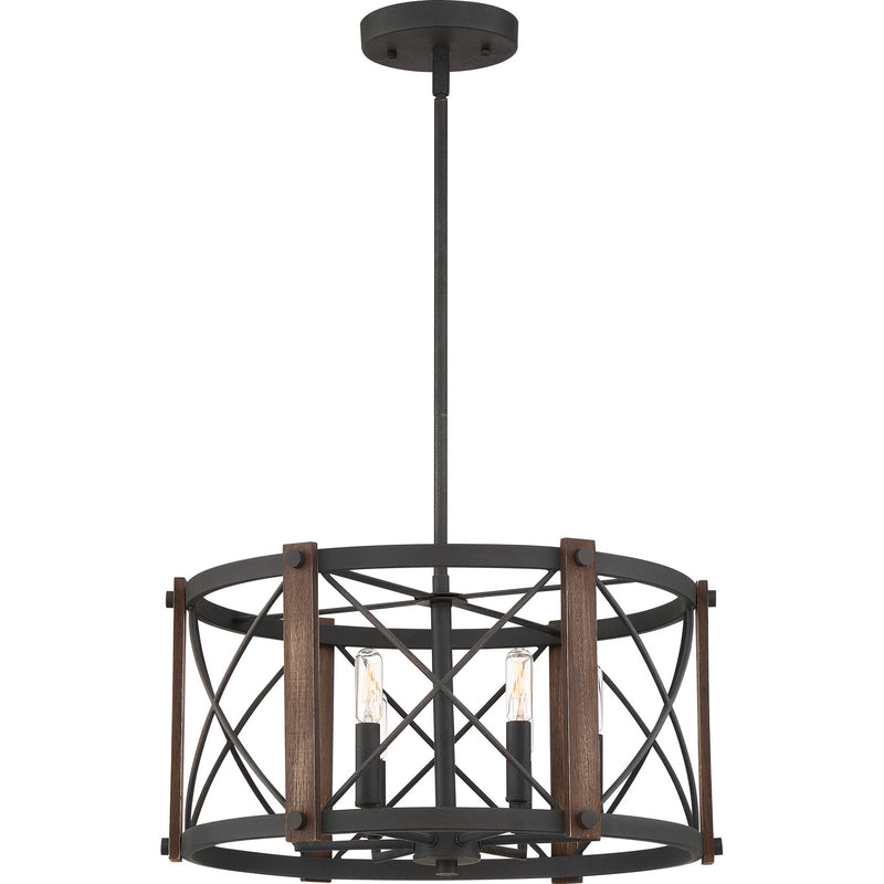 Quoizel BRO2820MK Six Light Pendant, Marcado Black
