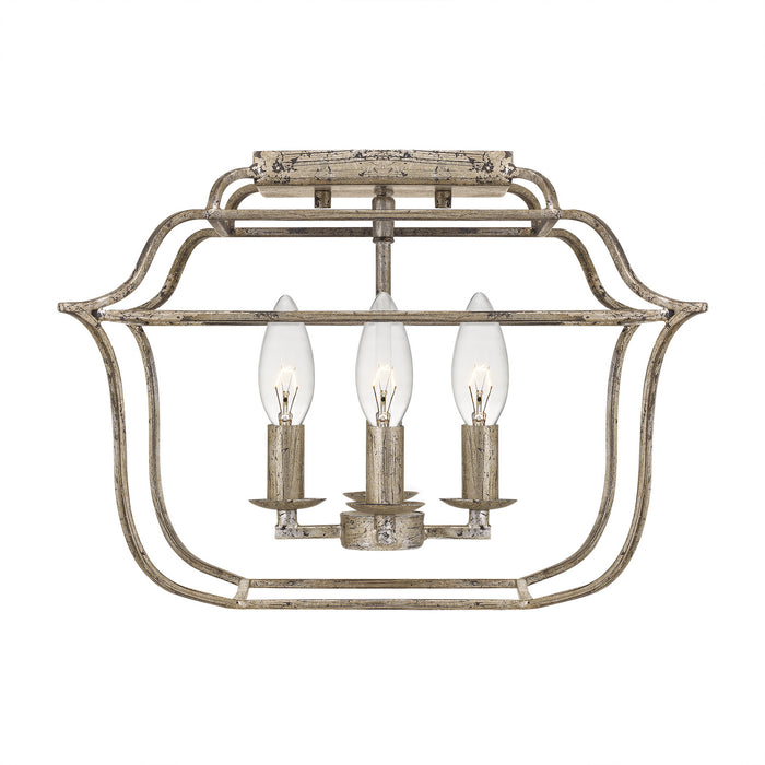 Quoizel GLY1714CS Four Light Semi-Flush Mount, Century Silver Leaf