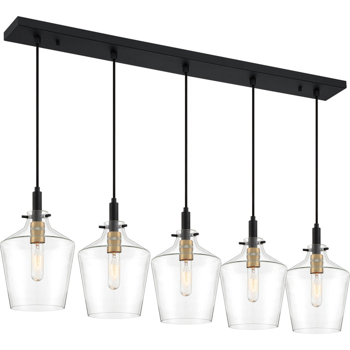 Quoizel JUN544EK Five Light Island Chandelier, Earth Black