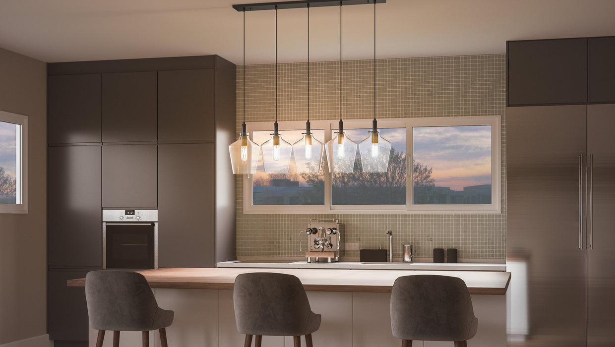 Quoizel JUN544EK Five Light Island Chandelier, Earth Black