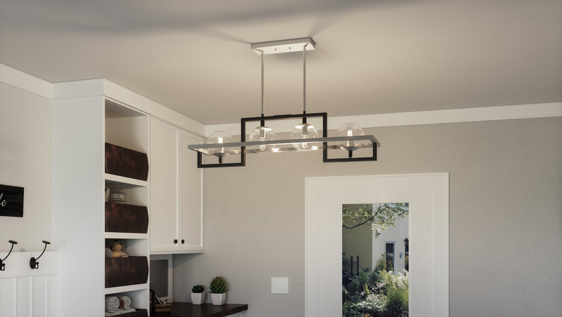 Quoizel KAN440EK Four Light Island Chandelier, Earth Black