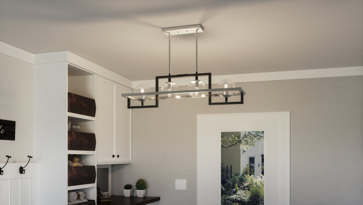 Quoizel KAN440EK Four Light Island Chandelier, Earth Black
