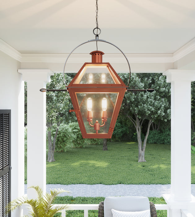 Quoizel RO1911AC Two Light Outdoor Hanging Lantern, Aged Copper
