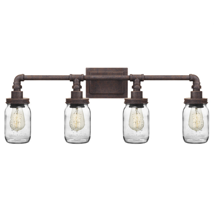 Quoizel SQR8604RK Four Light Bath Fixture, Rustic Black