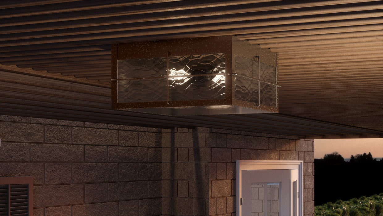 Quoizel WAR1612GZ Two Light Outdoor Flushmount, Gilded Bronze