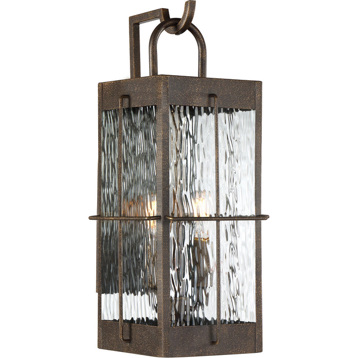 Quoizel WAR8408GZ Two Light Outdoor Wall Lantern, Gilded Bronze