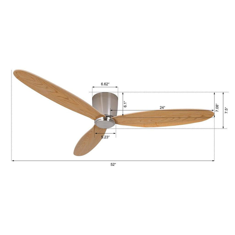Beacon Lighting 21051901 52``Ceiling Fan, Brushed Chrome and Teak