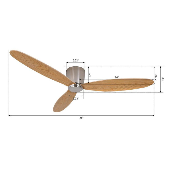 Beacon Lighting 21051901 52``Ceiling Fan, Brushed Chrome and Teak