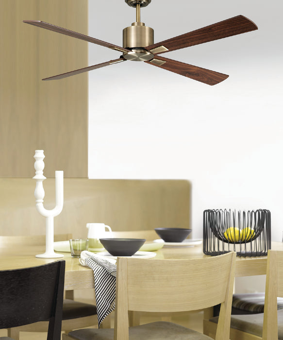 Beacon Lighting 210522010 52``Ceiling Fan, Antique Brass and Walnut