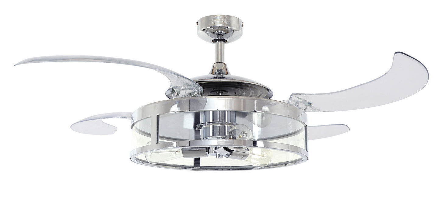 Beacon Lighting 212926010 48``Ceiling Fan, Chrome and Clear