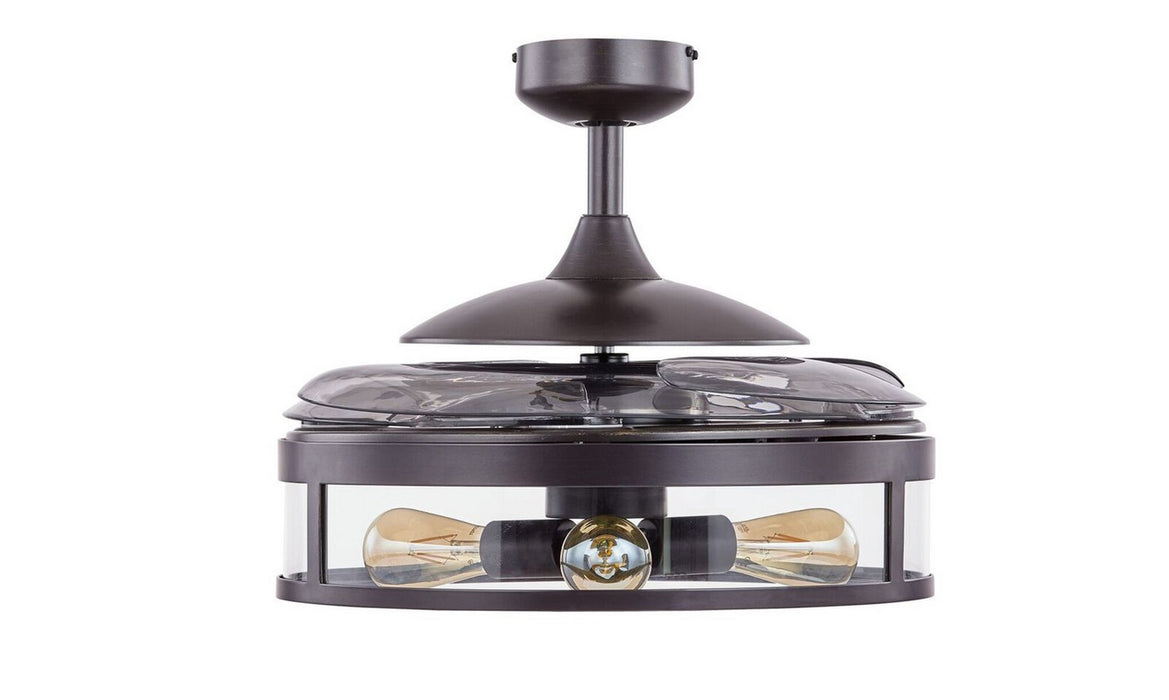 Beacon Lighting 212927010 48``Ceiling Fan, Antique Black and Smoke