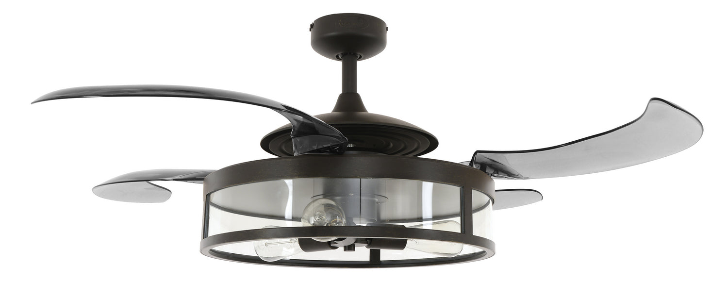 Beacon Lighting 212927010 48``Ceiling Fan, Antique Black and Smoke