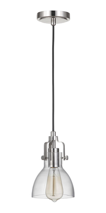 Craftmade P831PLN1-C One Light Mini Pendant, Polished Nickel