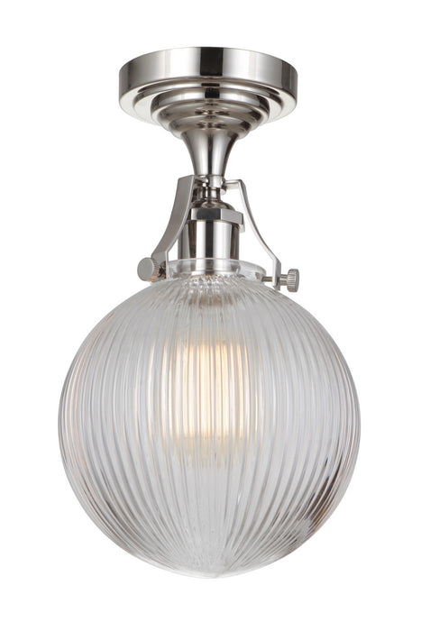 Craftmade X8326-PLN-C One Light Semi Flush Mount, Polished Nickel