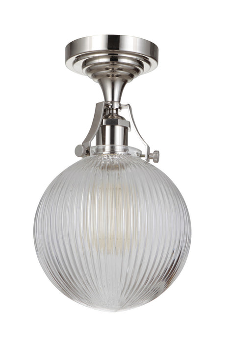 Craftmade X8326-PLN-C One Light Semi Flush Mount, Polished Nickel