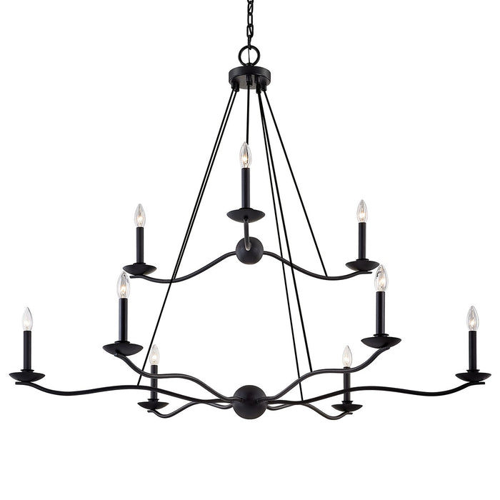 Troy Lighting F6309-FOR Nine Light Chandelier, Forged Iron
