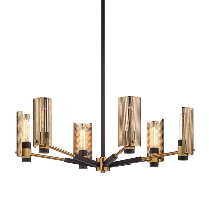 Troy Lighting F6876-SFB/PBR Six Light Chandelier, Soft Off Black