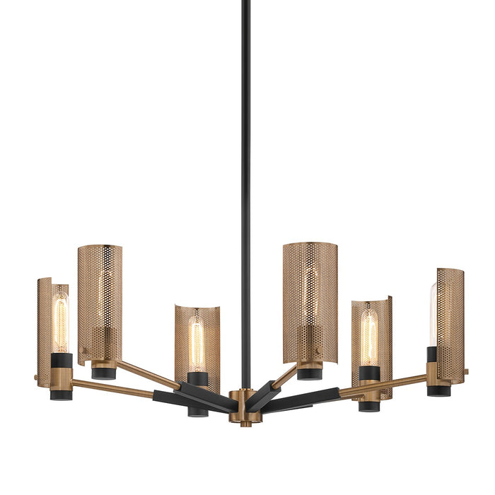 Troy Lighting F6876-SFB/PBR Six Light Chandelier, Soft Off Black