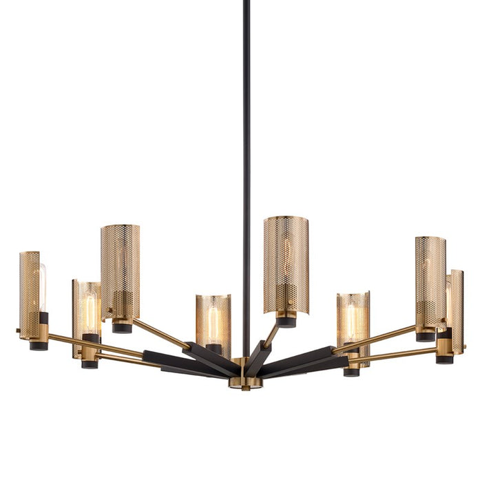 Troy Lighting F6878-SFB/PBR Eight Light Chandelier, Soft Off Black/Patina Brass