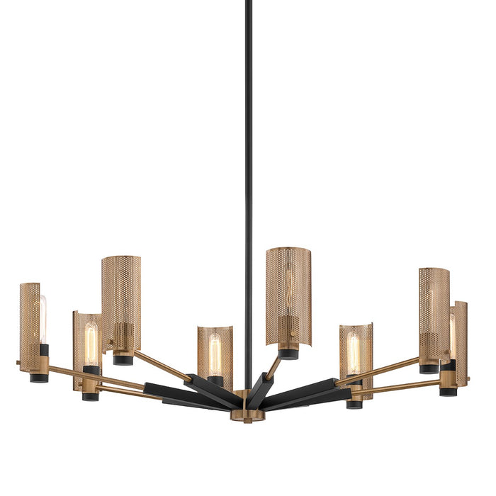 Troy Lighting F6878-SFB/PBR Eight Light Chandelier, Soft Off Black/Patina Brass