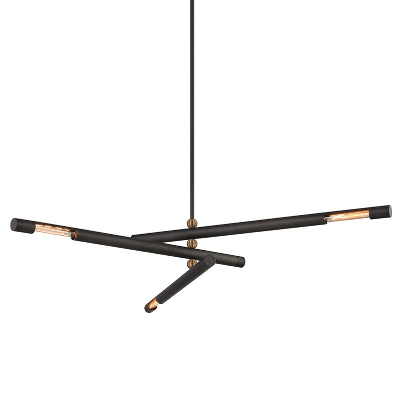 Troy Lighting F6886-BRZ/PBR Three Light Chandelier, Bronze