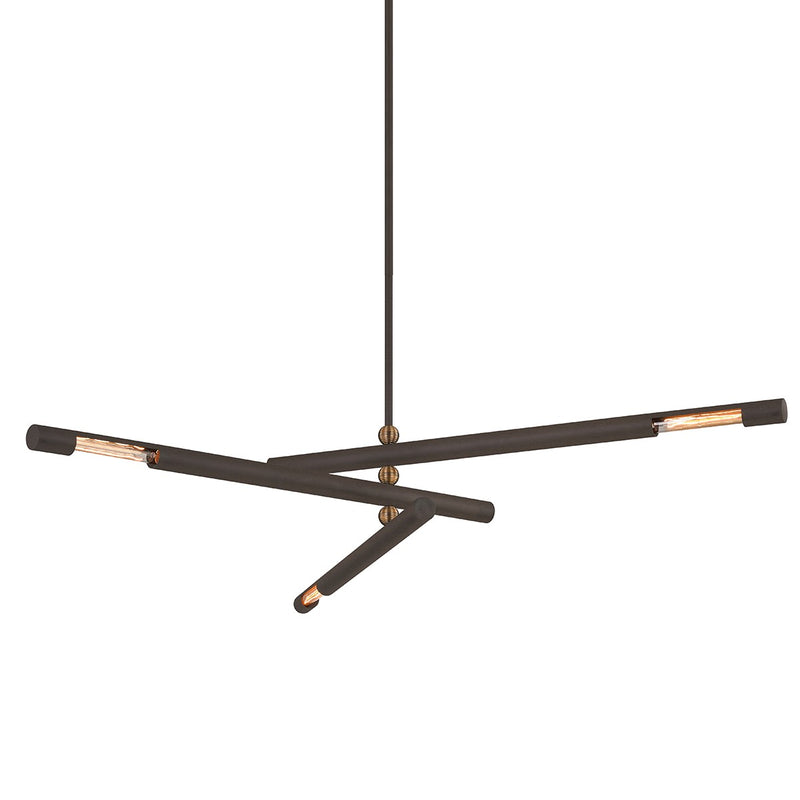Troy Lighting F6886-BRZ/PBR Three Light Chandelier, Bronze