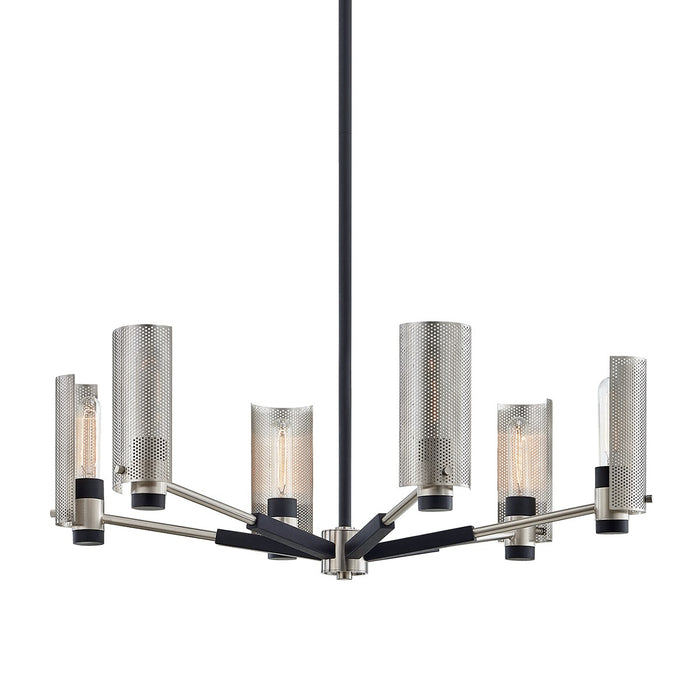 Troy Lighting F7116-SFB/SN Six Light Chandelier, Soft Off Black/Satin Nickel