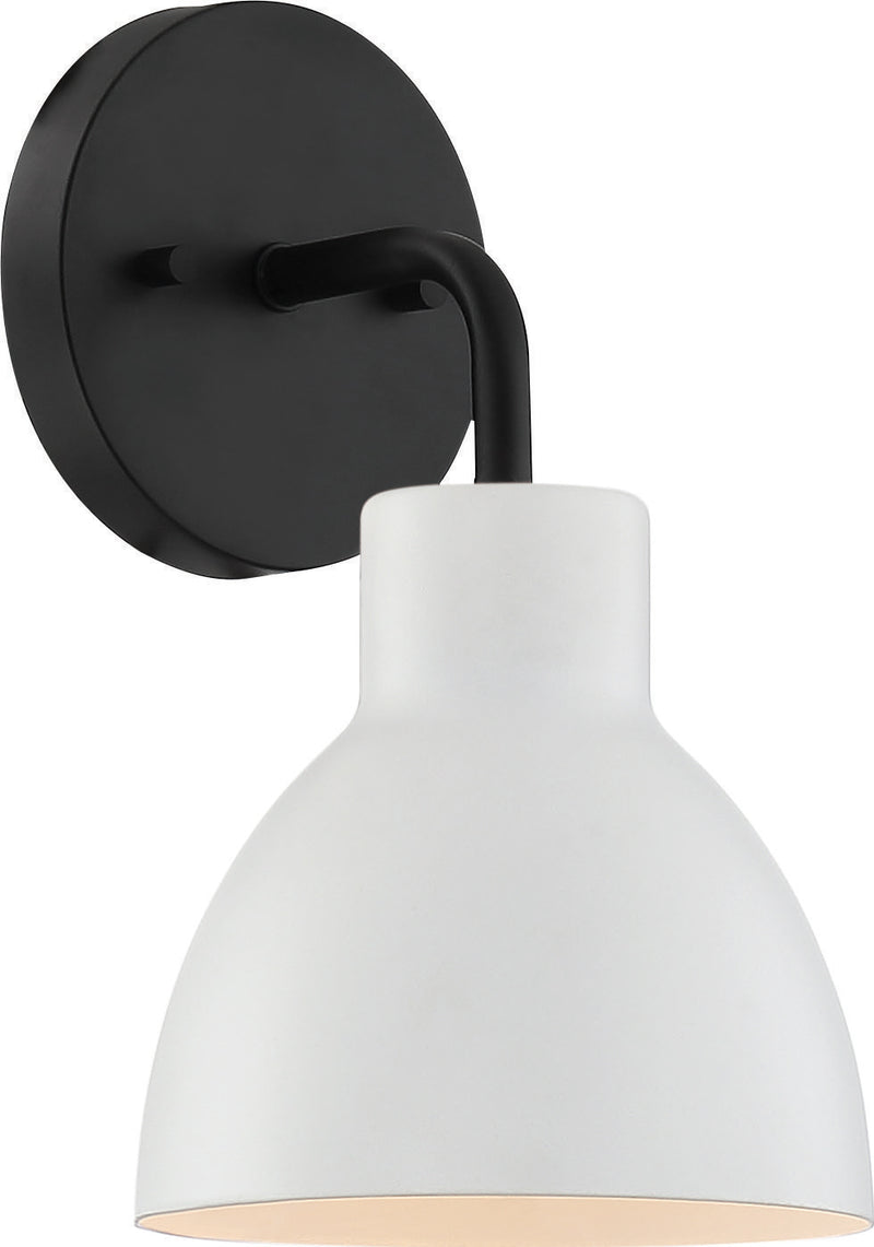 Nuvo Lighting 60-6784 One Light Vanity, Matte Black / Matte White