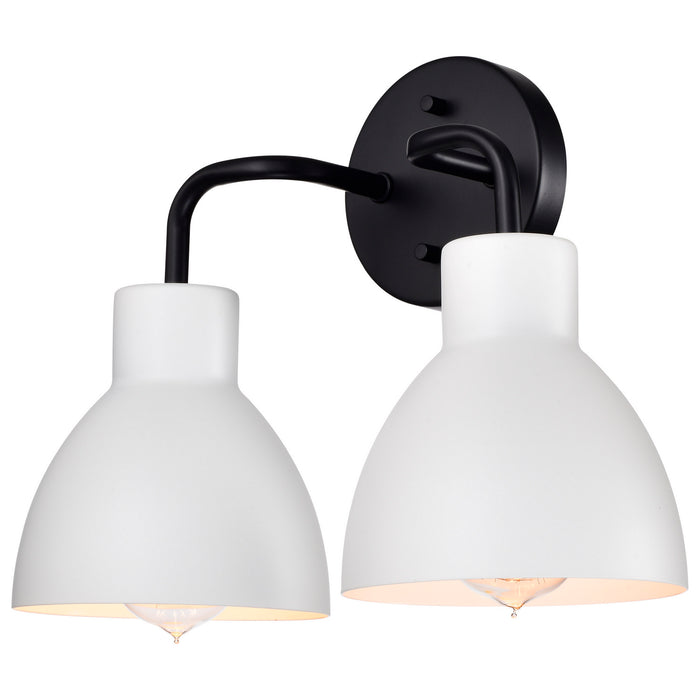 Nuvo Lighting 60-6785 Two Light Vanity, Matte Black / Matte White