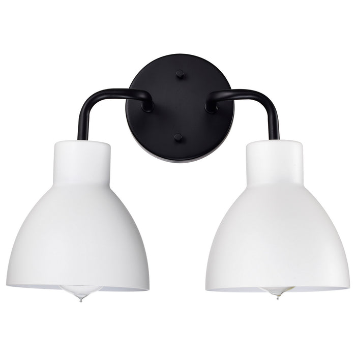 Nuvo Lighting 60-6785 Two Light Vanity, Matte Black / Matte White